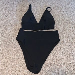 Black high rise bathing suit